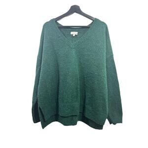 Lucky Brand Sweater Womens Size Extra Large Green Pullover V-Neck